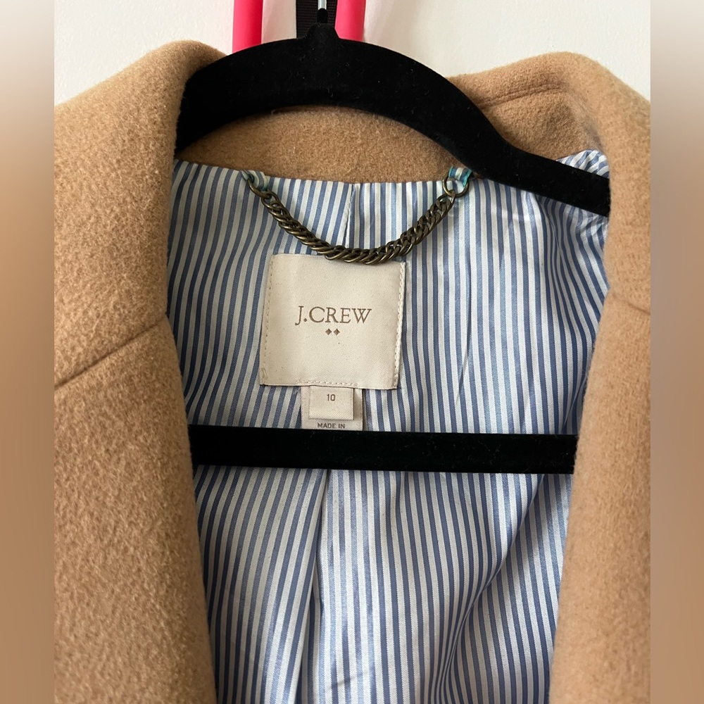 J. Crew Women’s Classic Wool-Blend Topcoat in Camel - Picture 2 of 5